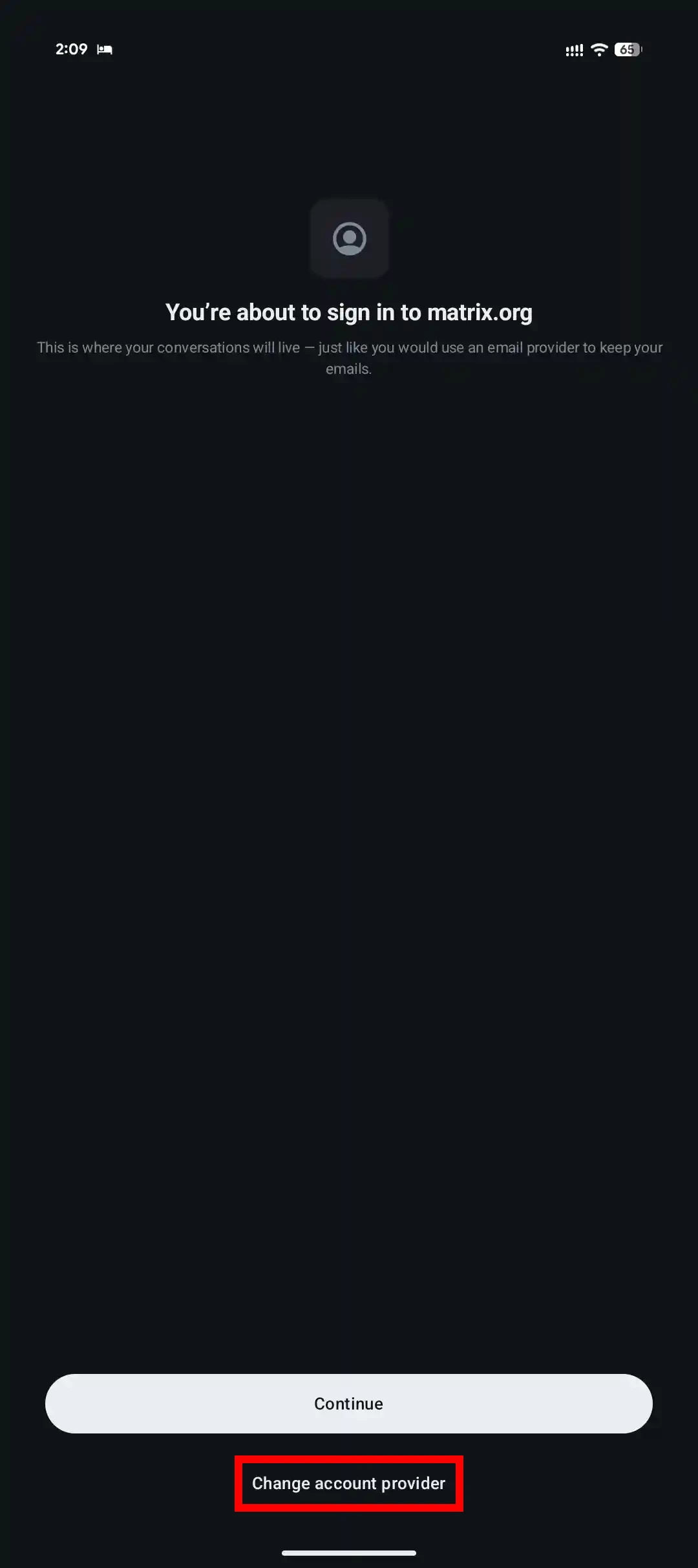 You're about to sign in to matrix.org 画面